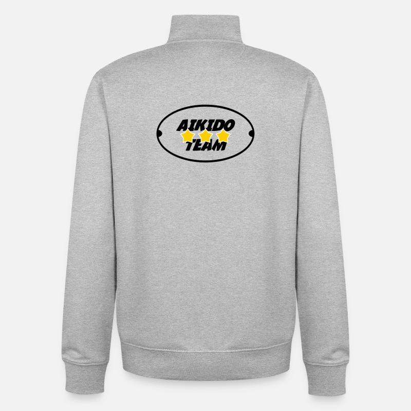 Aïkido Team - Sweat zippé unisexe en coton bio Stanley/Stella - gris chiné