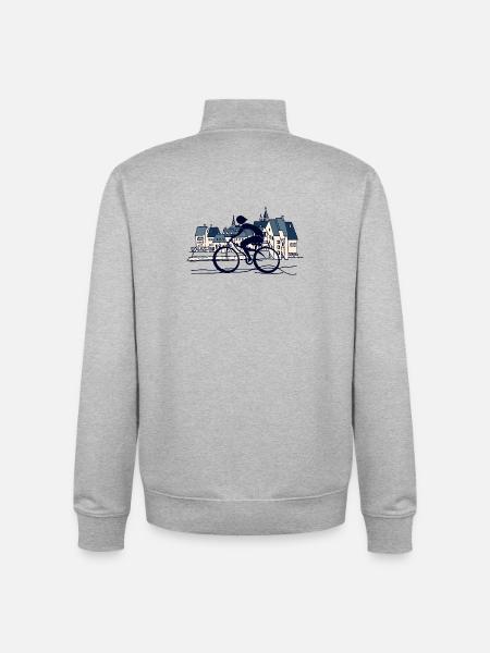 Cyclist - Unisex Organic Zip Sweatshirt by Stanley/Stella - heather grey