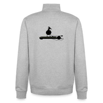 disco duck turntable - Unisex Organic Zip Sweatshirt von Stanley/Stella - Grau meliert - Hinten - AI Model Male 185 light (185cm)
