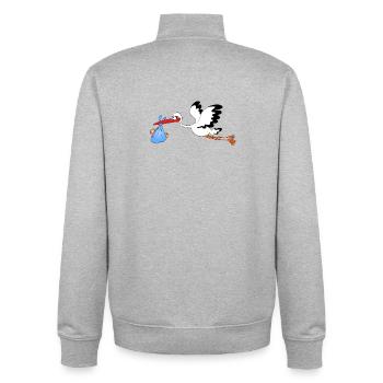 stork - Unisex Organic Zip Sweatshirt by Stanley/Stella - heather grey - Back - AI Model Male 185 light (185cm)