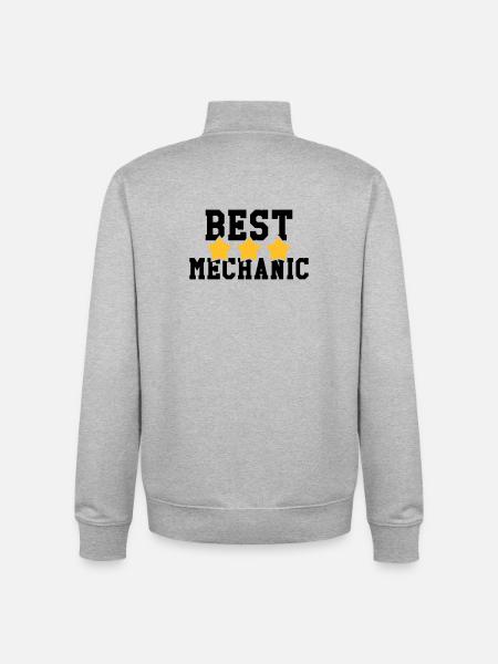 Best Mechanic - Unisex Organic Zip Sweatshirt by Stanley/Stella - heather grey