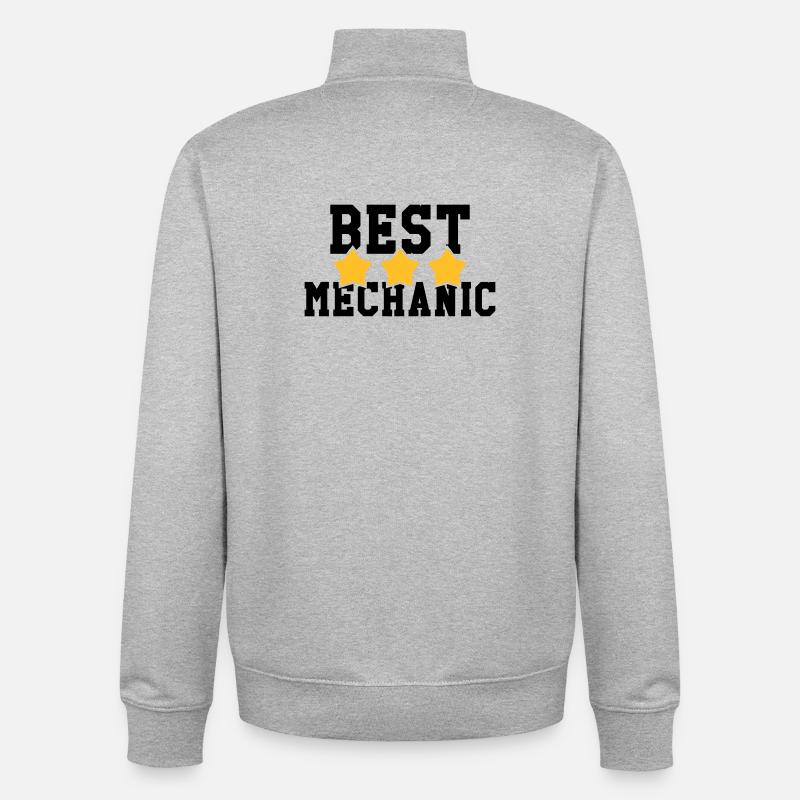 Best Mechanic - Unisex Organic Zip Sweatshirt von Stanley/Stella - Grau meliert