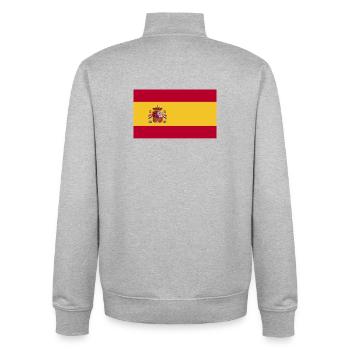 Spain National Flag - Unisex Organic Zip Sweatshirt by Stanley/Stella - heather grey - Back - AI Model Male 185 light (185cm)