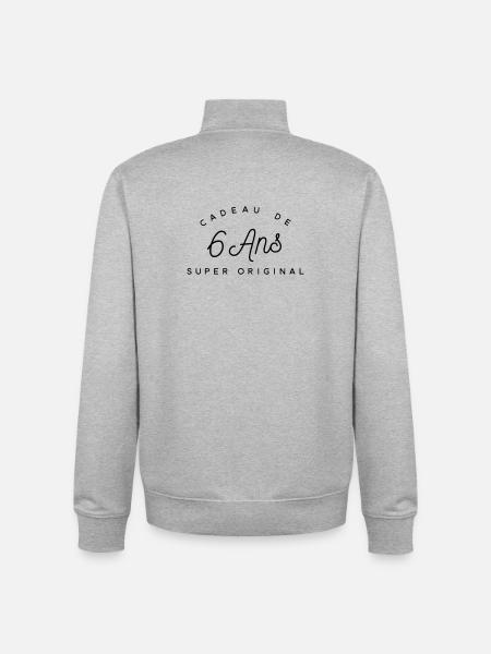 Cadeau 6 ans  - Sweat zippé unisexe en coton bio Stanley/Stella - gris chiné