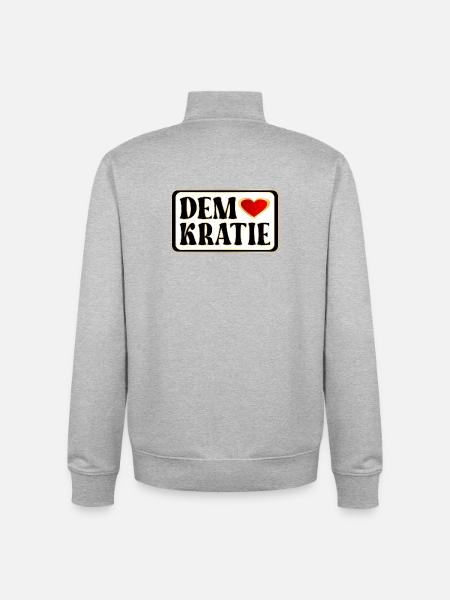 DEMOKRATIE HERZ WÄHLEN - Unisex Organic Zip Sweatshirt von Stanley/Stella - Grau meliert