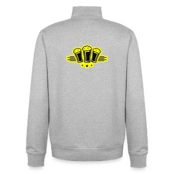 Beer Glass Symbol Beer Malt Beer - Unisex Organic Zip Sweatshirt by Stanley/Stella - heather grey - Back - AI Model Male 185 light (185cm)