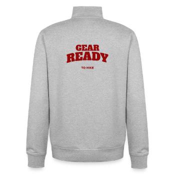 Adventurous Hiker Typography - Unisex Organic Zip Sweatshirt by Stanley/Stella - heather grey - Back - AI Model Male 185 light (185cm)