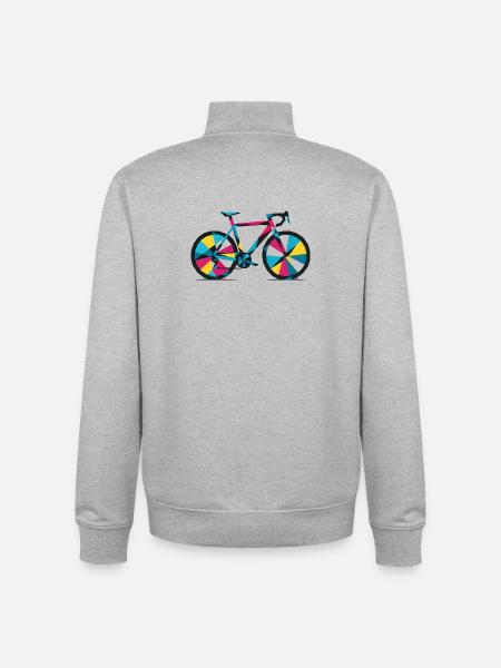 Buntes geometrisches Fahrrad - Unisex Organic Zip Sweatshirt von Stanley/Stella - Grau meliert