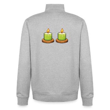  Kerzen Symbol - Unisex Organic Zip Sweatshirt von Stanley/Stella - Grau meliert - Hinten - AI Model Male 185 light (185cm)