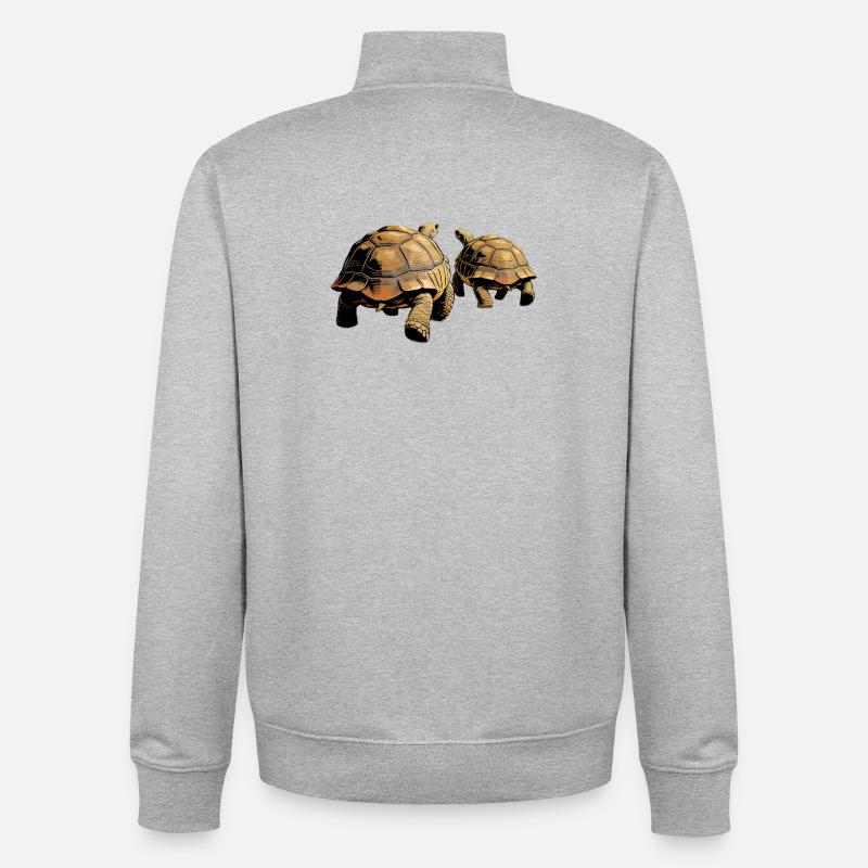 Duo Schildkröten im Abendlicht - Unisex Organic Zip Sweatshirt von Stanley/Stella - Grau meliert