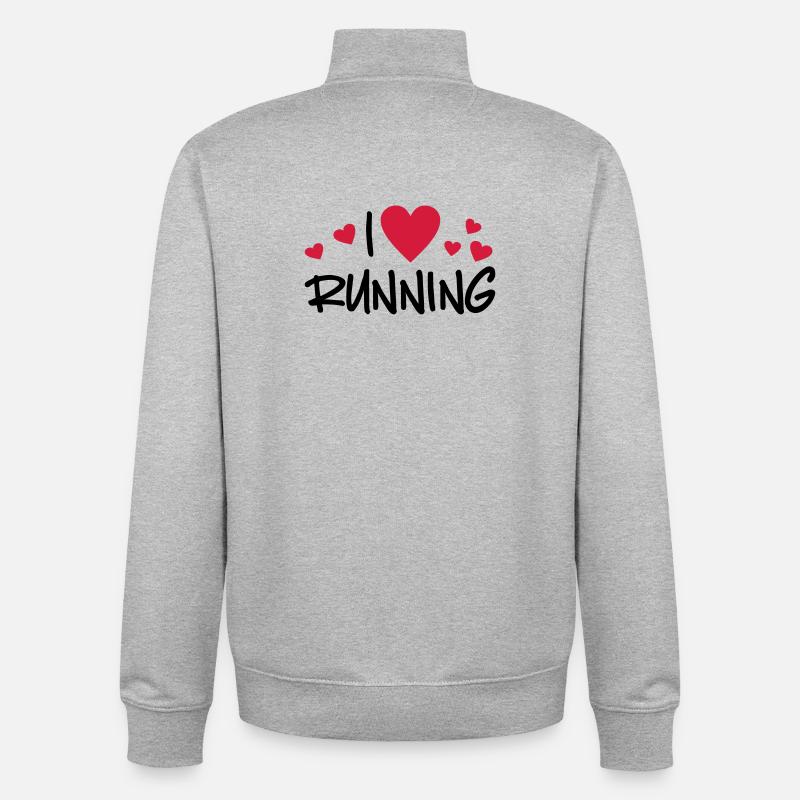 courir - Sweat zippé unisexe en coton bio Stanley/Stella - gris chiné