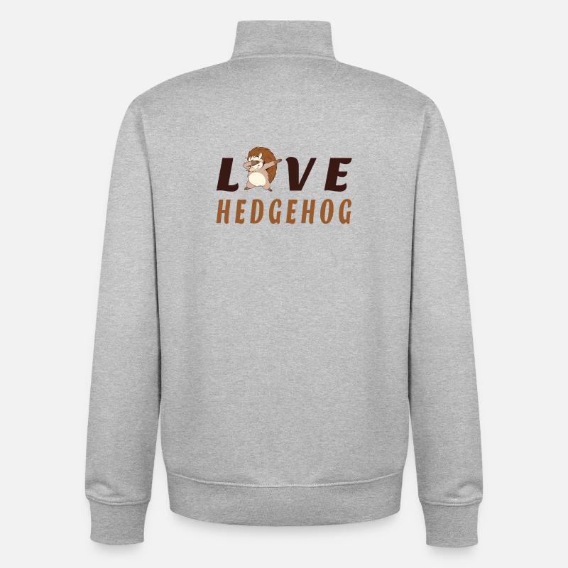 Liebe Igel - Unisex Organic Zip Sweatshirt von Stanley/Stella - Grau meliert