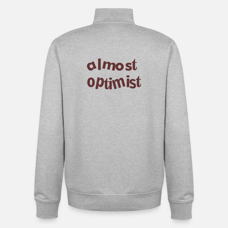 optimiste - Sweat zippé unisexe en coton bio Stanley/Stella - gris chiné