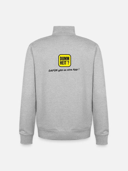 App dumm - Unisex Organic Zip Sweatshirt von Stanley/Stella - Grau meliert