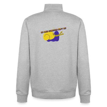 5k pace straregy don't die - Unisex Organic Zip Sweatshirt by Stanley/Stella - heather grey - Back - AI Model Male 185 light (185cm)