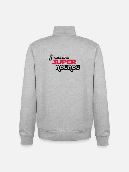 I'm a super nanny - Unisex Organic Zip Sweatshirt by Stanley/Stella - heather grey
