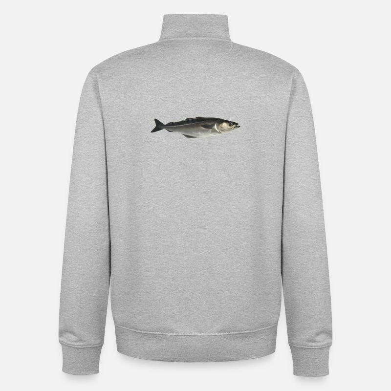poisson - Sweat zippé unisexe en coton bio Stanley/Stella - gris chiné
