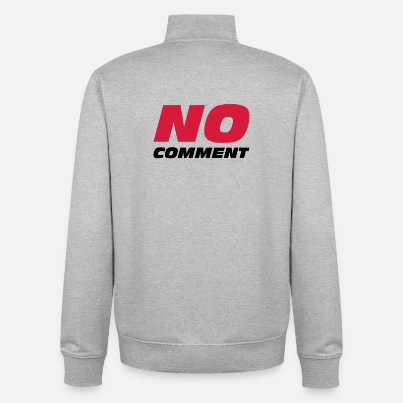 No Comment - Sweat zippé unisexe en coton bio Stanley/Stella - gris chiné