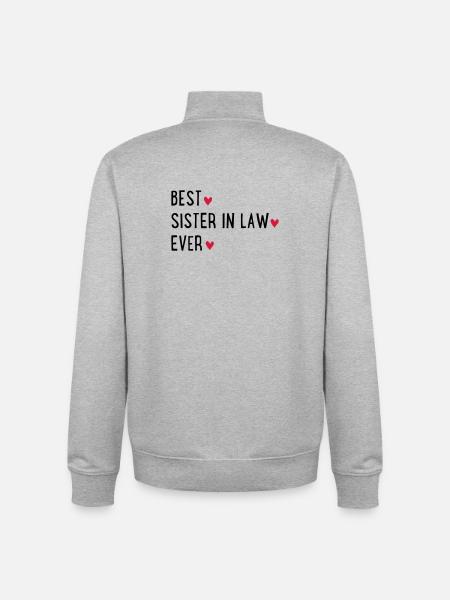 Best sister in law - Unisex Organic Zip Sweatshirt by Stanley/Stella - heather grey