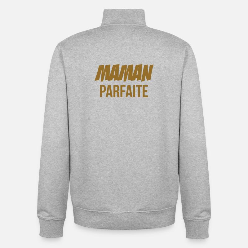 Maman parfaite - Sweat zippé unisexe en coton bio Stanley/Stella - gris chiné