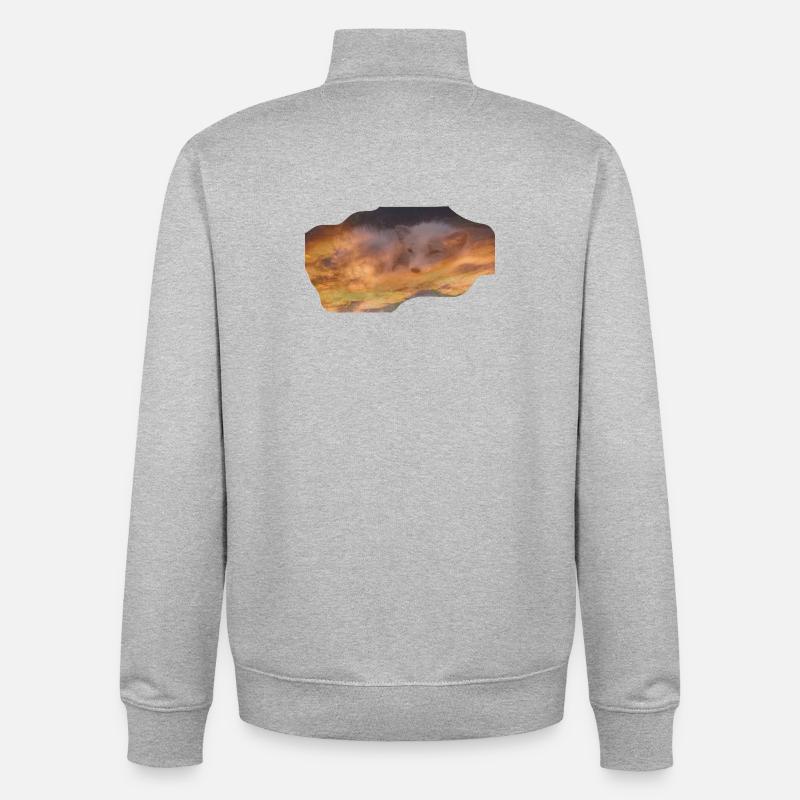 träumender Polarfuchs - Unisex Organic Zip Sweatshirt von Stanley/Stella - Grau meliert