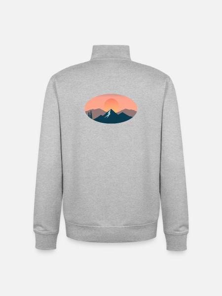 sun set - Sweat zippé unisexe en coton bio Stanley/Stella - gris chiné