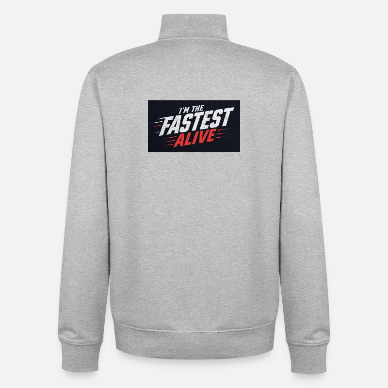 Ich bin der schnellste Mann der Welt - Unisex Organic Zip Sweatshirt von Stanley/Stella - Grau meliert