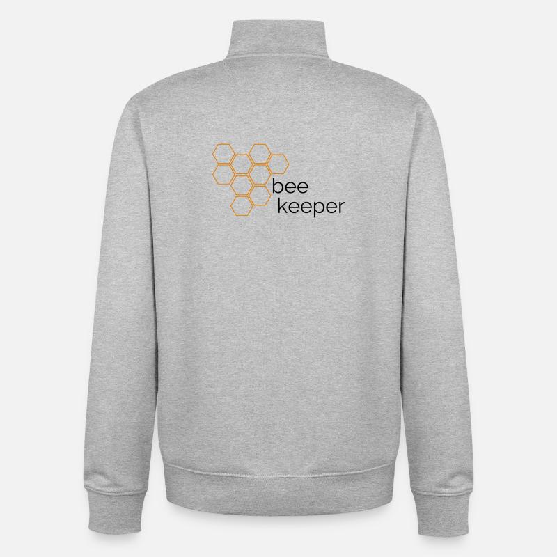 Conception d’apiculteur avec nid d’abeille - Sweat zippé unisexe en coton bio Stanley/Stella - gris chiné