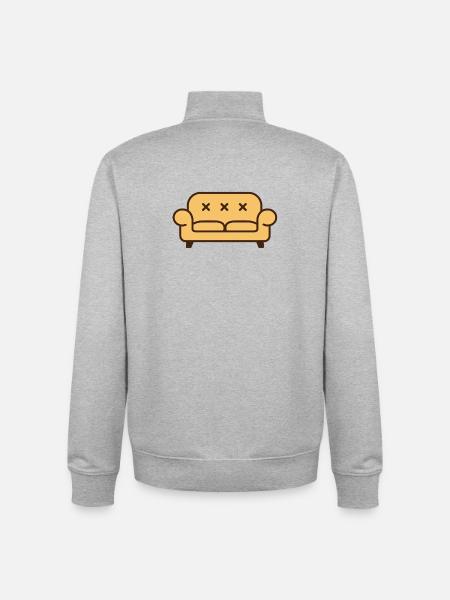 Sofa mit X-Augen - Pop-Art - Unisex Organic Zip Sweatshirt von Stanley/Stella - Grau meliert