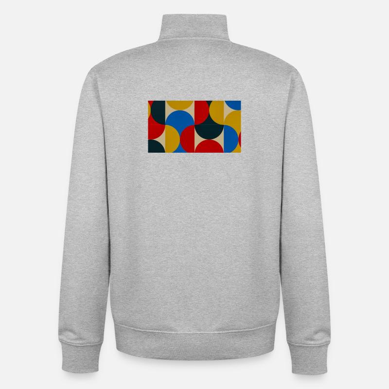 Bunte Kreisblöcke - Unisex Organic Zip Sweatshirt von Stanley/Stella - Grau meliert