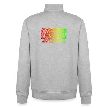 Conception d’ACE de tennis pour les fans de services parfaits - Sweat zippé unisexe en coton bio Stanley/Stella - gris chiné - Dos - AI Model Male 185 light (185cm)