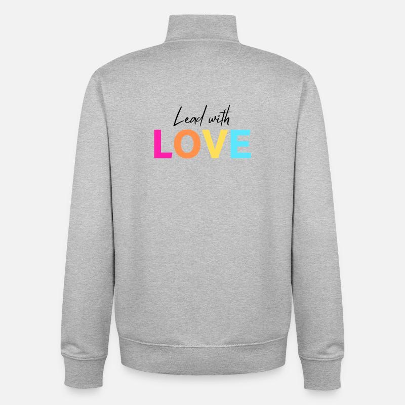 Commencez avec AMOUR - Sweat zippé unisexe en coton bio Stanley/Stella - gris chiné