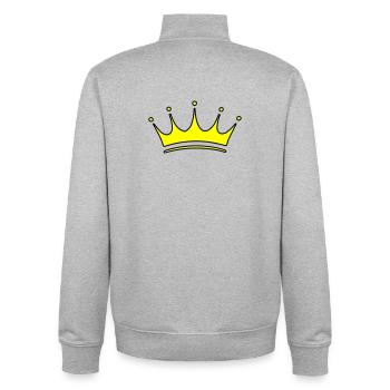 Crown Symbol - Unisex Organic Zip Sweatshirt by Stanley/Stella - heather grey - Back - AI Model Male 185 light (185cm)