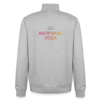 Ashtanga Yoga Gradient Schrift - Unisex Organic Zip Sweatshirt von Stanley/Stella - Grau meliert - Hinten - AI Model Male 185 light (185cm)