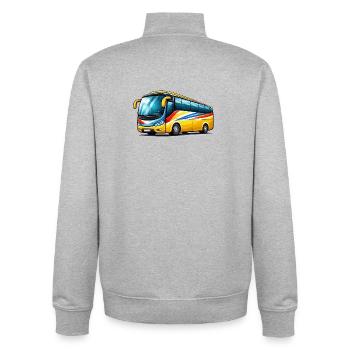 Coach Art Print - Unisex Organic Zip Sweatshirt by Stanley/Stella - heather grey - Back - AI Model Male 185 light (185cm)