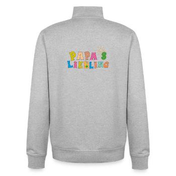 Papas Liebling - Unisex Organic Zip Sweatshirt von Stanley/Stella - Grau meliert - Hinten - AI Model Male 185 light (185cm)