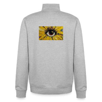 Sonnenblume - Sonnenauge Malerei - Unisex Organic Zip Sweatshirt von Stanley/Stella - Grau meliert - Hinten - AI Model Male 185 light (185cm)