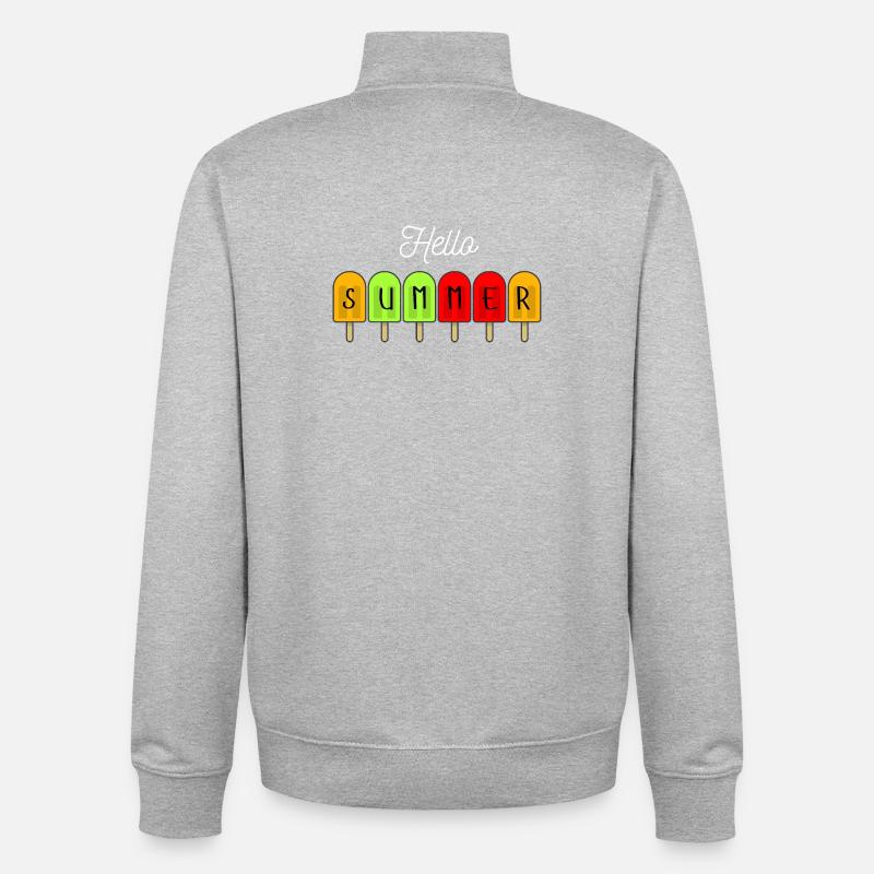 Hello Summer Popsicles - Sweat zippé unisexe en coton bio Stanley/Stella - gris chiné
