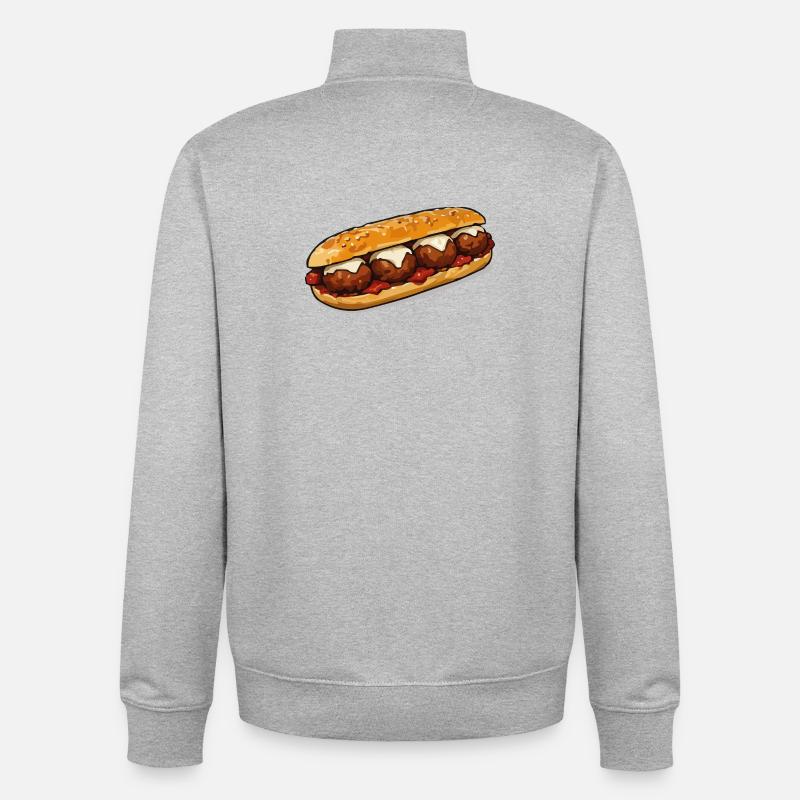 Barbecue à baguette - Sweat zippé unisexe en coton bio Stanley/Stella - gris chiné