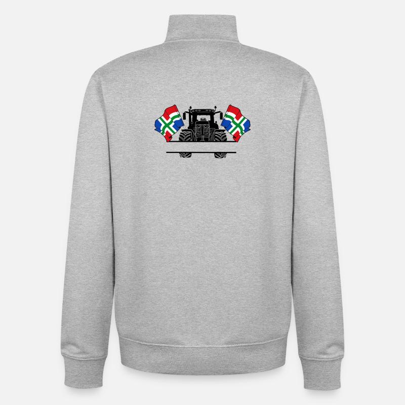 Groningen_Tractor_Custom_Edition - Unisex Organic Zip Sweatshirt von Stanley/Stella - Grau meliert