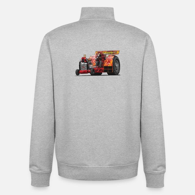 Tractor Pulling // Illustration - Unisex Organic Zip Sweatshirt von Stanley/Stella - Grau meliert