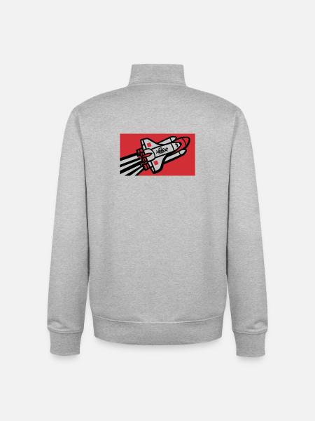 Space Shuttle Graffiti Graphic - Unisex Organic Zip Sweatshirt by Stanley/Stella - heather grey