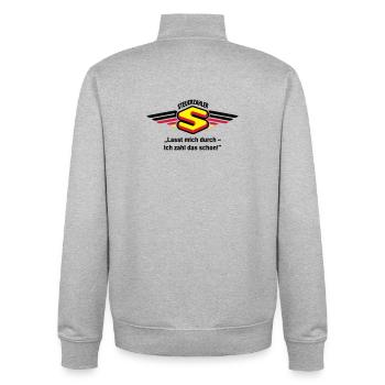 Steuerzahler - Lasst mich durch ... - Unisex Organic Zip Sweatshirt von Stanley/Stella - Grau meliert - Hinten - AI Model Male 185 light (185cm)
