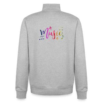 Colorful Design and Vibrant Music - Unisex Organic Zip Sweatshirt by Stanley/Stella - heather grey - Back - AI Model Male 185 light (185cm)