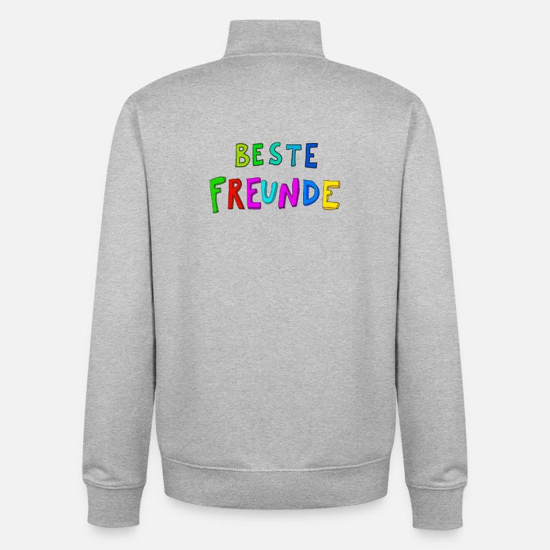 Beste Freunde Farbexplosion - Unisex Organic Zip Sweatshirt von Stanley/Stella - Grau meliert