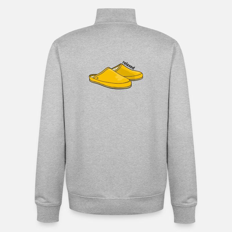 Jaune détendu - Sweat zippé unisexe en coton bio Stanley/Stella - gris chiné