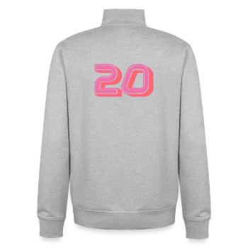 20. 20 YEARS. 20th ANNIVERSARY. 20 YEARS ANNIVERSARY. - Unisex Organic Zip Sweatshirt by Stanley/Stella - heather grey - Back - AI Model Male 185 light (185cm)