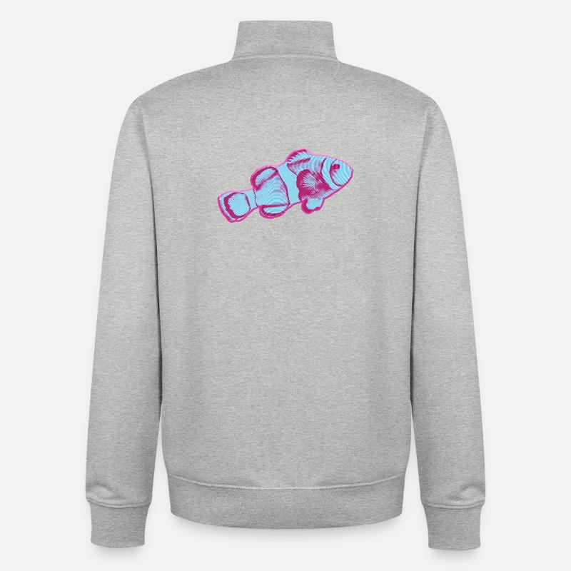 Conception de poisson KapaKala - Sweat zippé unisexe en coton bio Stanley/Stella - gris chiné