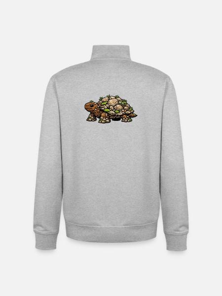 Earth tortoise – animal from nature - Unisex Organic Zip Sweatshirt by Stanley/Stella - heather grey