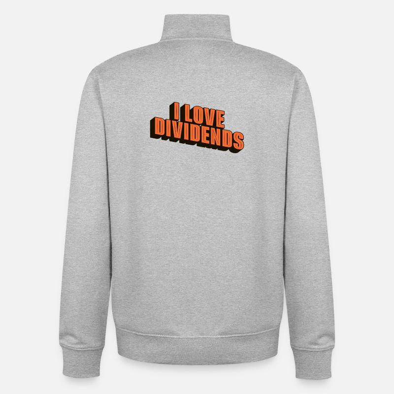 Ich liebe Dividenden - Unisex Organic Zip Sweatshirt von Stanley/Stella - Grau meliert